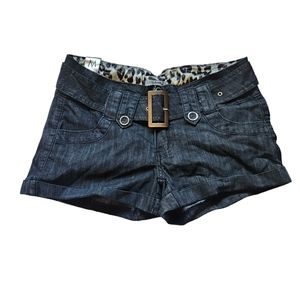 Clash Jeans USA Mini Blue Short Shorts with Belt
